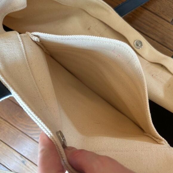 Keep Collective Canvas Purse Cream Navy Blue Color Block Shoulder Tote Bag Boho - Picture 12 of 14